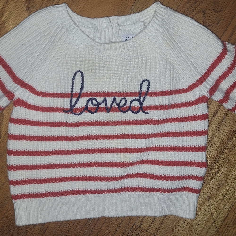 Love Sweater 12-18 Mths Gap Baby Valentine's Day Striped Loved